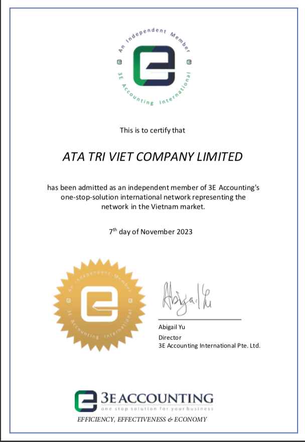 Chứng nhận thành viên mạng lưới kế toán toàn cầu 3E Accounting